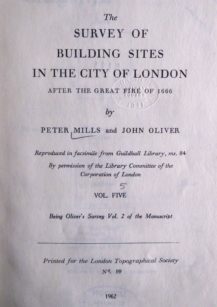 The Survey of Building Sites in the City of London after the Great Fire of 1666, Vol. Five